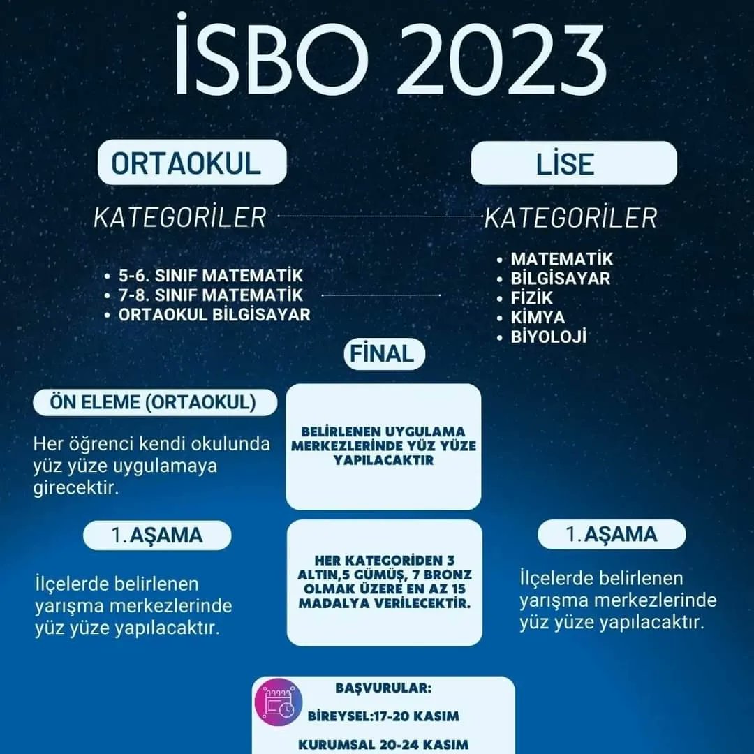 NisantasAk's tweet photo. 📢 2023 İstanbul Bilim Olimpiyatları Yarışmaları başlıyor🔔
Yarışma başvuruları ⬇️

https://t.co/qAhlDnWeBd

Sitesi üzerinden yapılacaktır. https://t.co/FAQ80bRAI5
