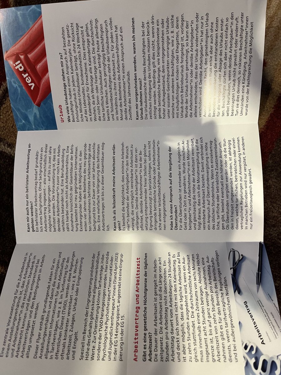 Relevante Fakten zum Angestelltenverhältnis für Psychotherapeuten von Verdi.