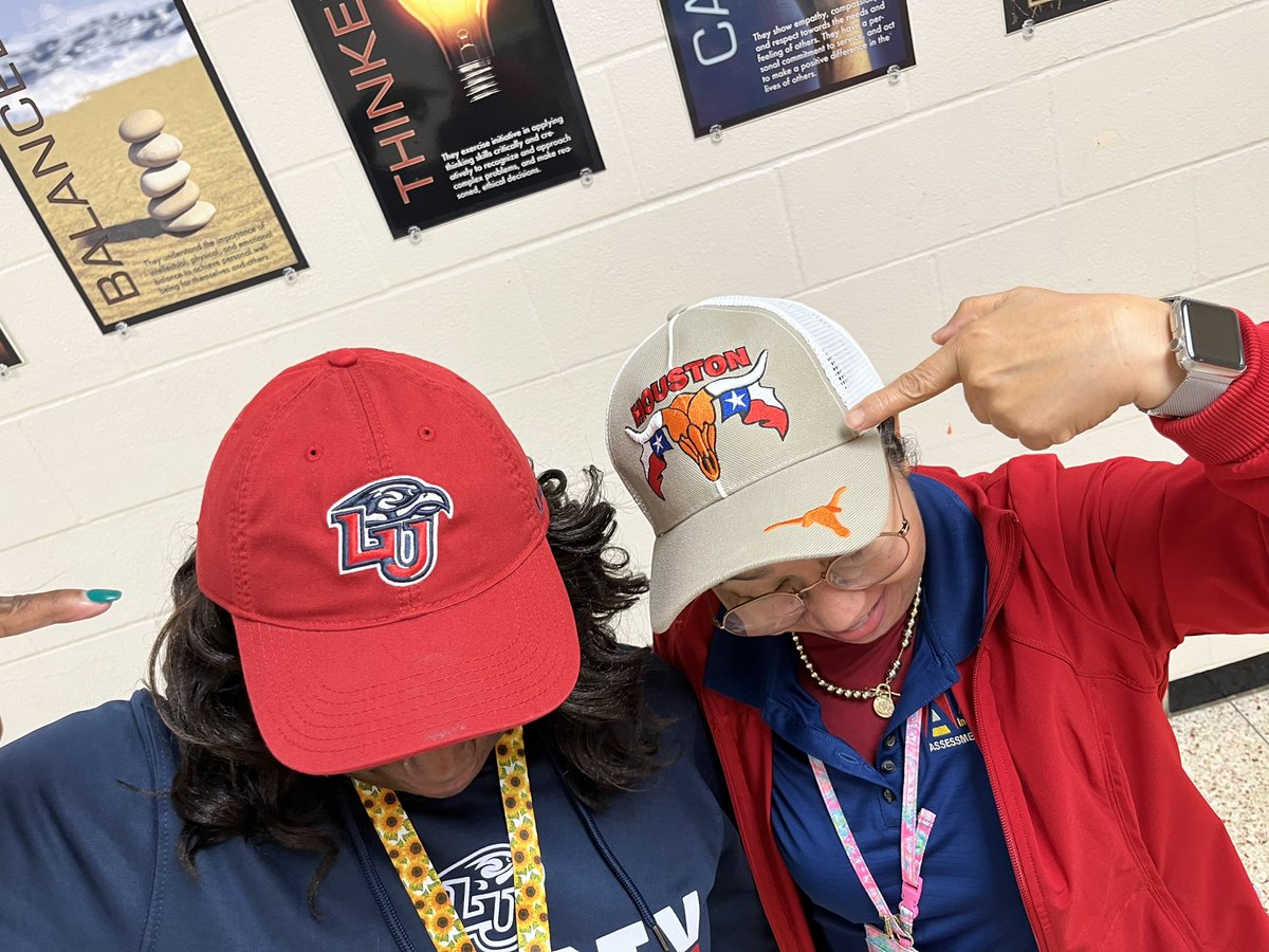 NatickaASidney's tweet photo. Me and @MelodiaGuzman repping our “Hats Off to College” for Generation Texas Week.  I will always rep my @LibertyU 
@ShotwellMS_AISD @TheWell_Counsel 
#TexasGenerationWeek https://t.co/8ReZrfiLt5