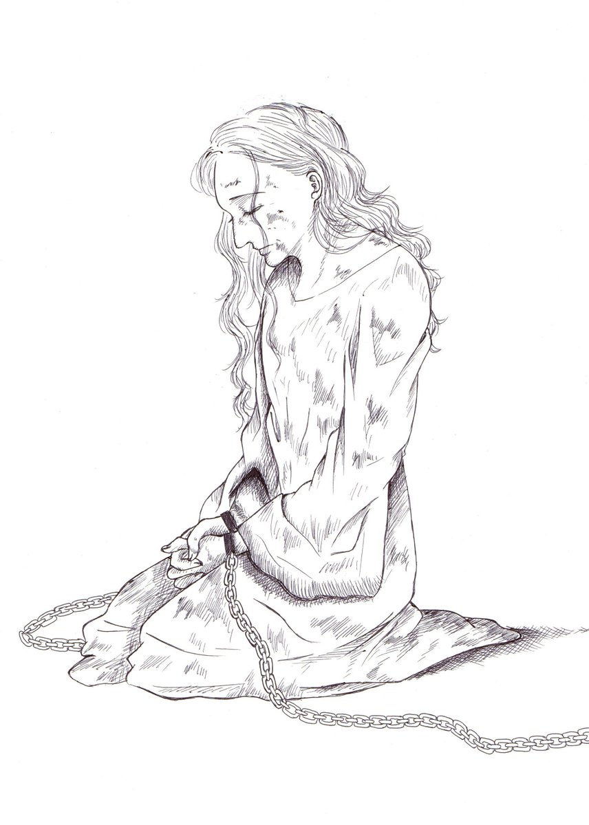 Bruno_whitefox's tweet photo. 急に描きたくなった獄中のリチャード2世。
敬虔なキリスト教徒だったそうなので、きっとどんなに辛い状況でも、毎日の祈りはかかさなかったと思ってます😭
#Richard2
#DavidTennant https://t.co/Kxxc7tmqrr