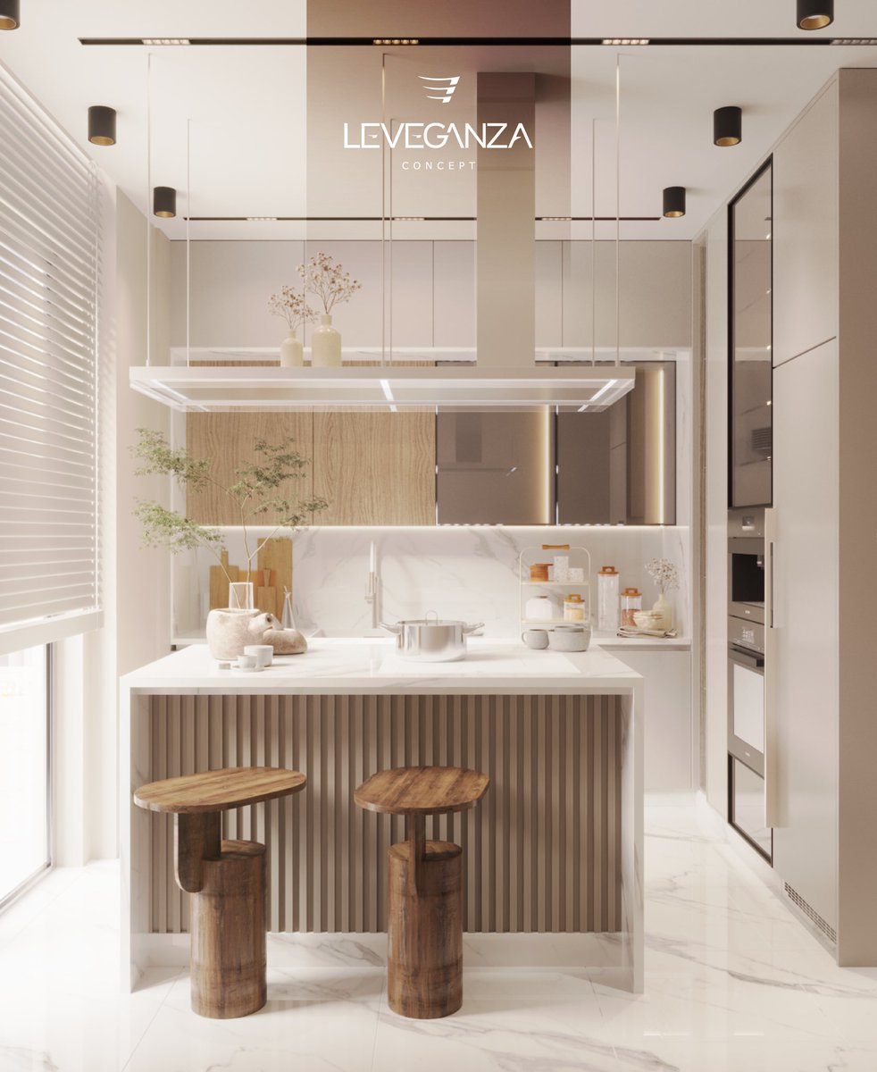 B Block Villa - Kitchen Design 📍Istanbul, Arnavutköy Villas Project 🏡 • Designed By : @Leveganza Project Year : 2023 Location : Istanbul, Turkey 🇹🇷 • 𝐋𝐄𝐕𝐄𝐆𝐀𝐍𝐙𝐀.. you Dream and we Design ⚜️ • #Leveganza #concept #interiordesign #design #interior #villa #kitchen