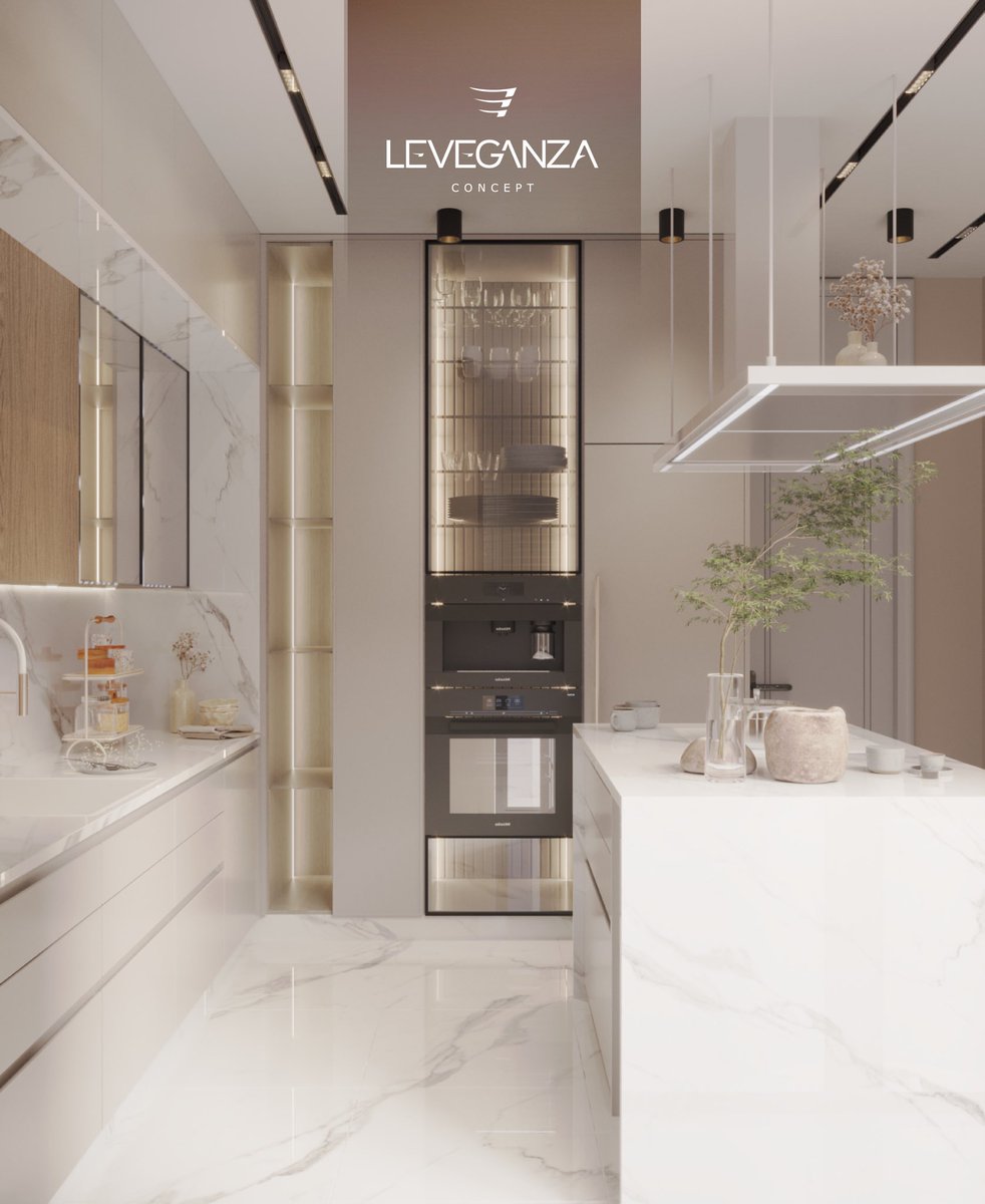 B Block Villa - Kitchen Design 📍Istanbul, Arnavutköy Villas Project 🏡 • Designed By : @Leveganza Project Year : 2023 Location : Istanbul, Turkey 🇹🇷 • 𝐋𝐄𝐕𝐄𝐆𝐀𝐍𝐙𝐀.. you Dream and we Design ⚜️ • #Leveganza #concept #interiordesign #design #interior #villa #kitchen