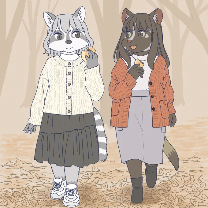 アライグマとハクビシンの食べ歩き 