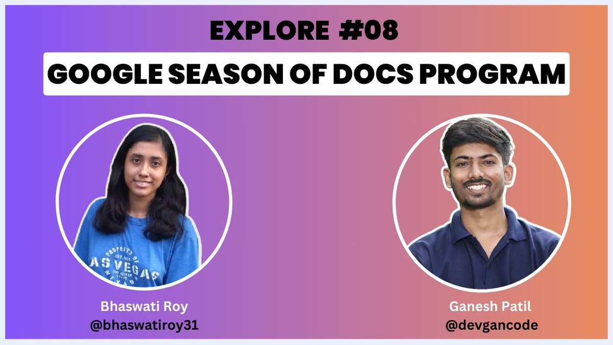 📌Google Season of Docs Program 

- In the Tech Explore Series episode #08 we have @swiftiebhaswati contributor of GSOD'23 in AsyncAPI project. 

- Bhaswati shared her experince about program and how you can prepare for the program as well. 

Watch here👀
youtube.com/@devgancode