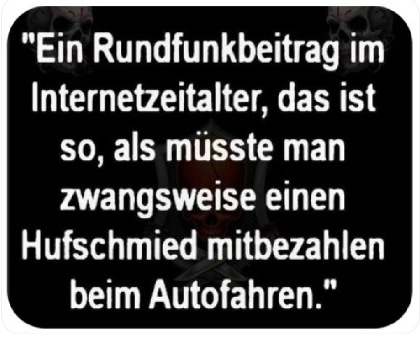 Ein durchaus passender Vergleich! 👍😁
#Rundfunkbeitrag #GEZabschaffen