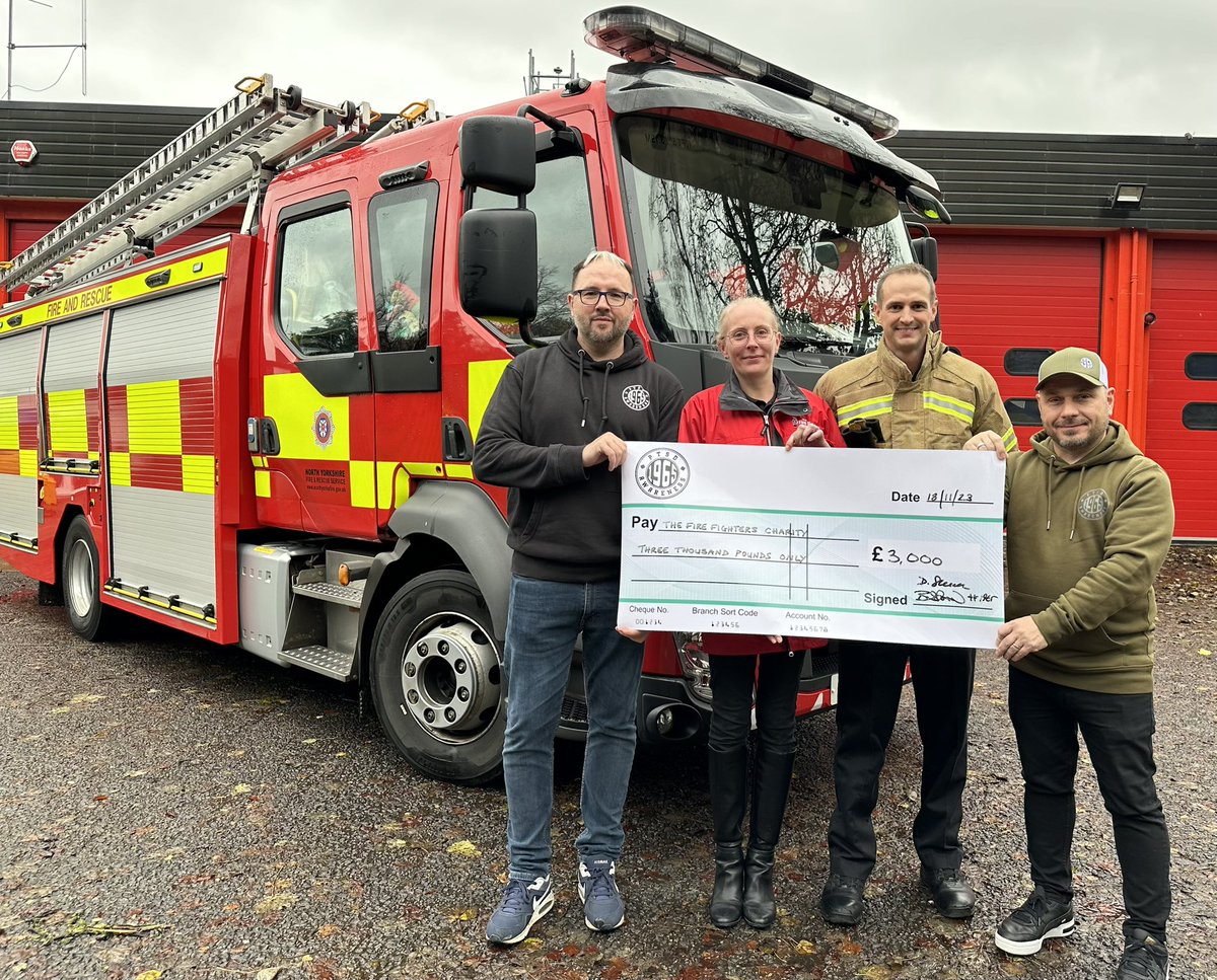 Today Dan and I attended @NorthYorksFire Tadcaster Station to donate a cheque to their @firefighters999 aid firefighters mental health. Thank you so much for your hospitality today! #charity #mentalhealthawareness #firestation #firefighter