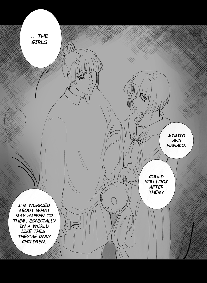 nicsdoodles's tweet photo. (1/5) an au where geto was a little more trusting of gojo at his end and ends up saving mimiko and nanako's lives in the process #satosugu https://t.co/95m3EPiZug