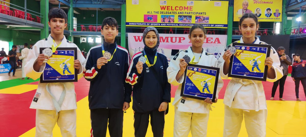 yssganderbal's tweet photo. History Created by District Ganderbal as five Judokas of the District shone at Jammu in the 67th  National School Games 2023 &amp; won four Silver &amp; a bronze medal for the UT of Jammu and Kashmir. 
Congratulations to all medalists from DYSSO Ganderbal
@dgyssjk @dcganderbal https://t.co/9z4CbKbWHI