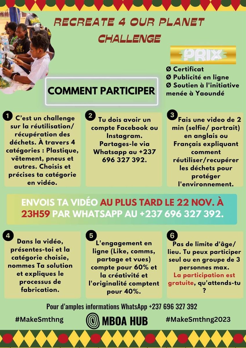 GreenpeaceAfrik's tweet photo. Nous sommes de retour pour une nouvelle édition de Make Something New. 🥳

L'année dernière, nous avons été émerveillés par les sublimes créations. 

Voyons ce que cette année nous réserve.💃🕺 https://t.co/JQcQsGRju9