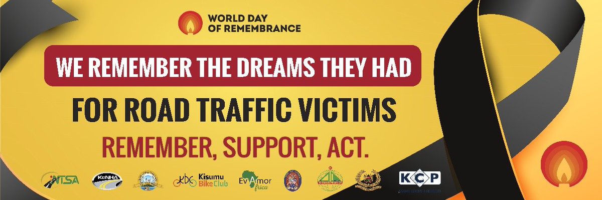 Join us tomorrow us we remember the departed ones, for the world day of remembering road traffic victims #WDoR2023 <a href="/Kudzayi/">Kudzayi</a>  <a href="/SocialChangeAg/">The Social Change Agency</a> <a href="/ntsa_kenya/">NTSA KENYA</a> <a href="/urbanmovementuk/">UrbanMovement</a> <a href="/itd/">artificial</a>