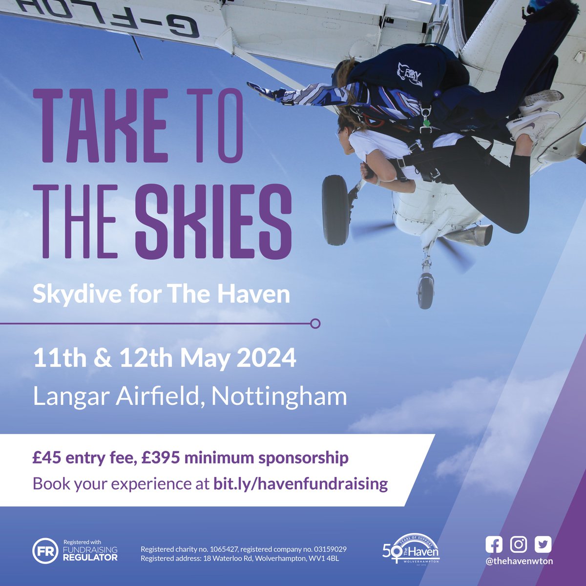 Ready to Take to the Skies? Join our fearless team for the ultimate skydiving challenge at Langar Airfield, Nottingham - May 2024! #TakeToTheSkies #SkydiveForACause #AdrenalineJunkiesUnite