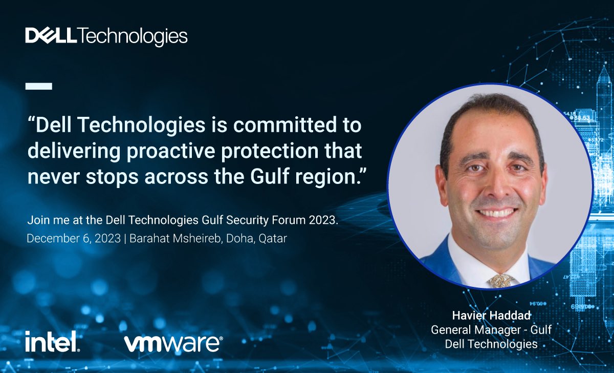 "Dell Technologies Gulf Security Forum 2023" is your gateway to the latest in cyber and physical security. 
Engage in informative sessions , connect with IT professionals and explore innovative IT solutions. December 6, 2023
Register here: lnkd.in/dwDrFVcW