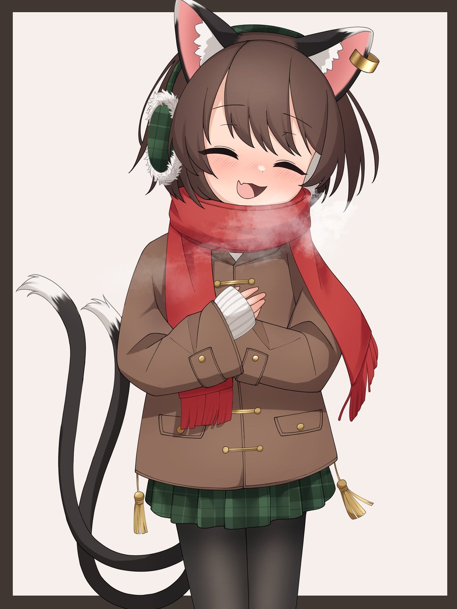 chen 1girl animal ears solo multiple tails cat ears tail scarf  illustration images