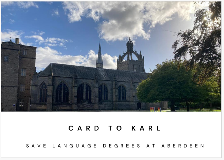 Why not try promoting languages @aberdeenuni? Scotland needs them for the future... #callingchris, #card2Karl, #greetings2george