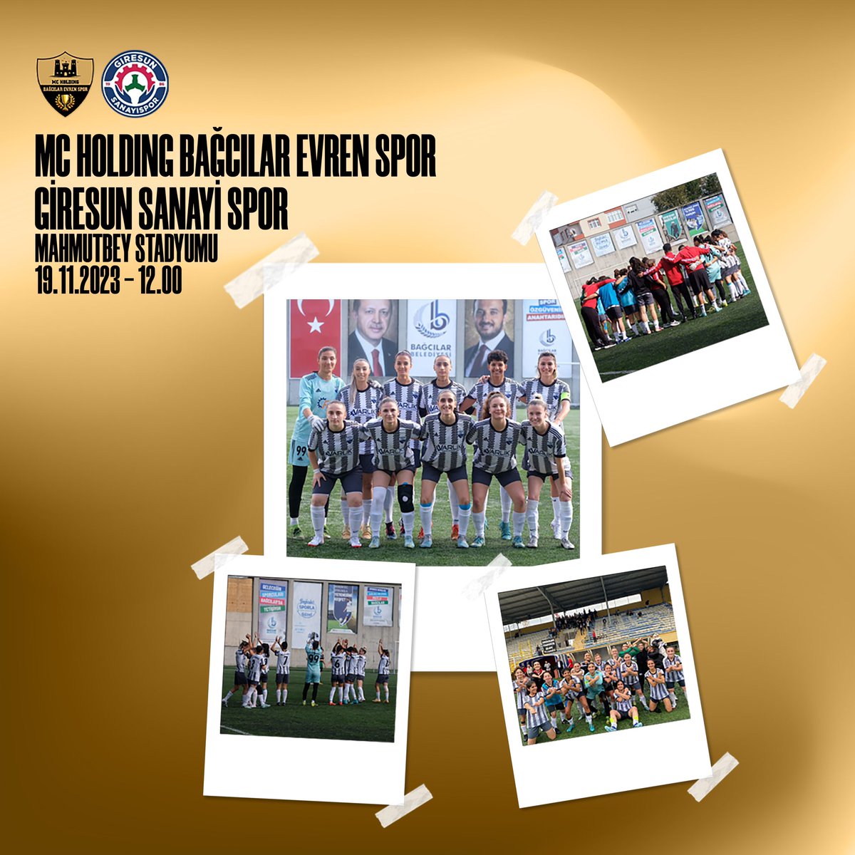 MAÇA DOĞRU…

🆚 Giresun Sanayi Spor
🗓️ 19 Kasım Pazar
⏰ 12.00
🏟️ Mahmutbey Stadı

<a href="/abdullahozdemir/">Abdullah Özdemir</a> 
<a href="/abdullahucgun33/">Abdullah Uçgun</a> 
<a href="/rustemtuysuz/">Rüstem Tüysüz</a> 
<a href="/mhmt_sirkeci/">Mehmet Sirkeci</a> 
<a href="/kemalhurcan/">Kemal Hürcan</a> 
<a href="/HaberGunesli/">Güneşli Haber</a> 
<a href="/aky_ktu/">Ali Kemal YILMAZ</a> 
<a href="/hakangunay34/">Hakan Günay</a>