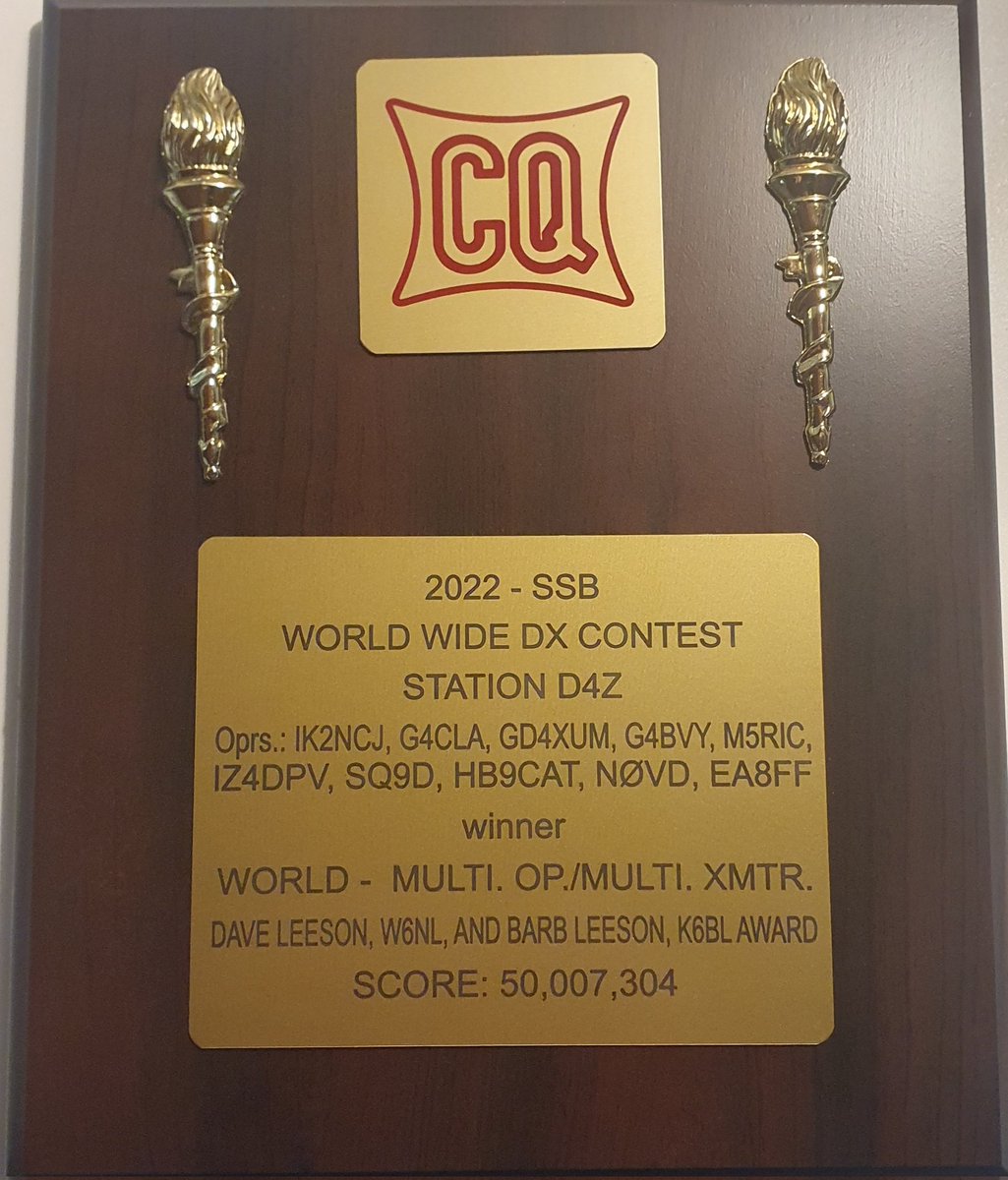 D4C_team's tweet photo. Receiving this award serves as a powerful motivation to intensify efforts in preparing for the #roadtocqwwcw. Thanks to everyone for the QSO, and looking forward to connecting with you on the bands in CW! #hamradio #youcallweanswer https://t.co/8AYT8TppUx