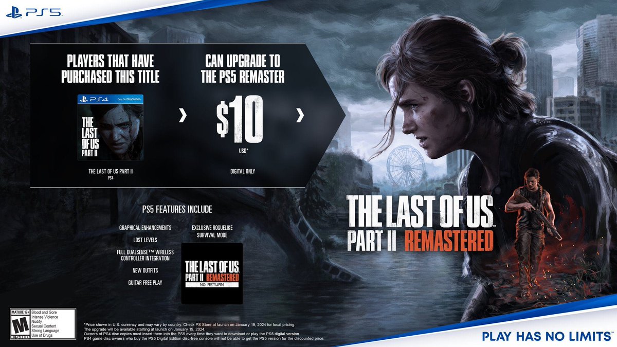 ModeCoop's tweet photo. Naughty Dog ha anunciado la llegada de The Last of Us 2 Remastered

10€, 4k, modo guitarra, nuevos niveles...

Parece que ante la cancelación de TLoU Online necesitaban inyección de dinero y era la mejor opción. ¿Qué os parece el anuncio? https://t.co/meikP1oPid