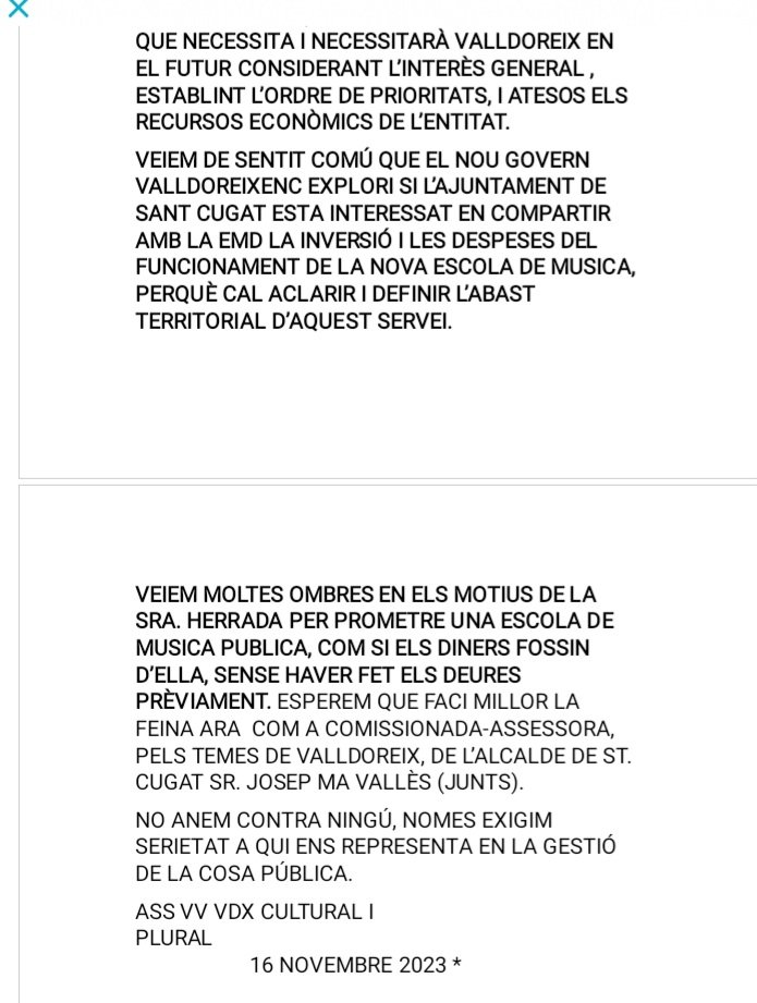 PluralVdx's tweet photo. @totsantcugat La EMD mai va comprar el Espai Garden pensant amb l'Escola d música.  Va ser una operació que van dur a terme els vocals d'economia, Cultura i el President.
Poden llegir a continuació, per aclarir d'una vegada aquest tema. https://t.co/egs3bqeu0N