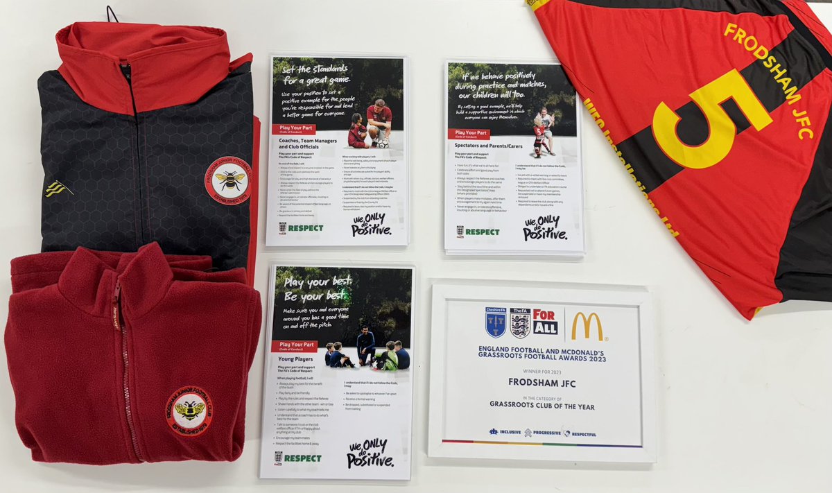 FrodshamJFC's tweet photo. As another weekend of football commences we continue to reiterate the codes of conduct throughout our club…copies can be found in our CP to keep spreading the word 🔴⚫️⚽️#weonlydopositivity #EnoughlsEnough 
@Cheshire_FA @Teamgrassroots_ https://t.co/QvSL1uZsXC