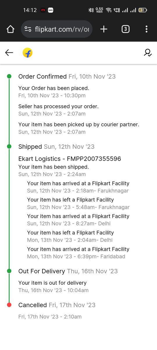 sumit23_3's tweet photo. @flipkartsupport @Flipkart 
I ordered a 1kg whey+ shaker combo in rs. 1331/- and it was scheduled to be deliver on 16th November and it went out for delivery on the same day but a day later the delivery person cancelled it without trying to call me and blamed it on me , https://t.co/kqhPX6T2sQ