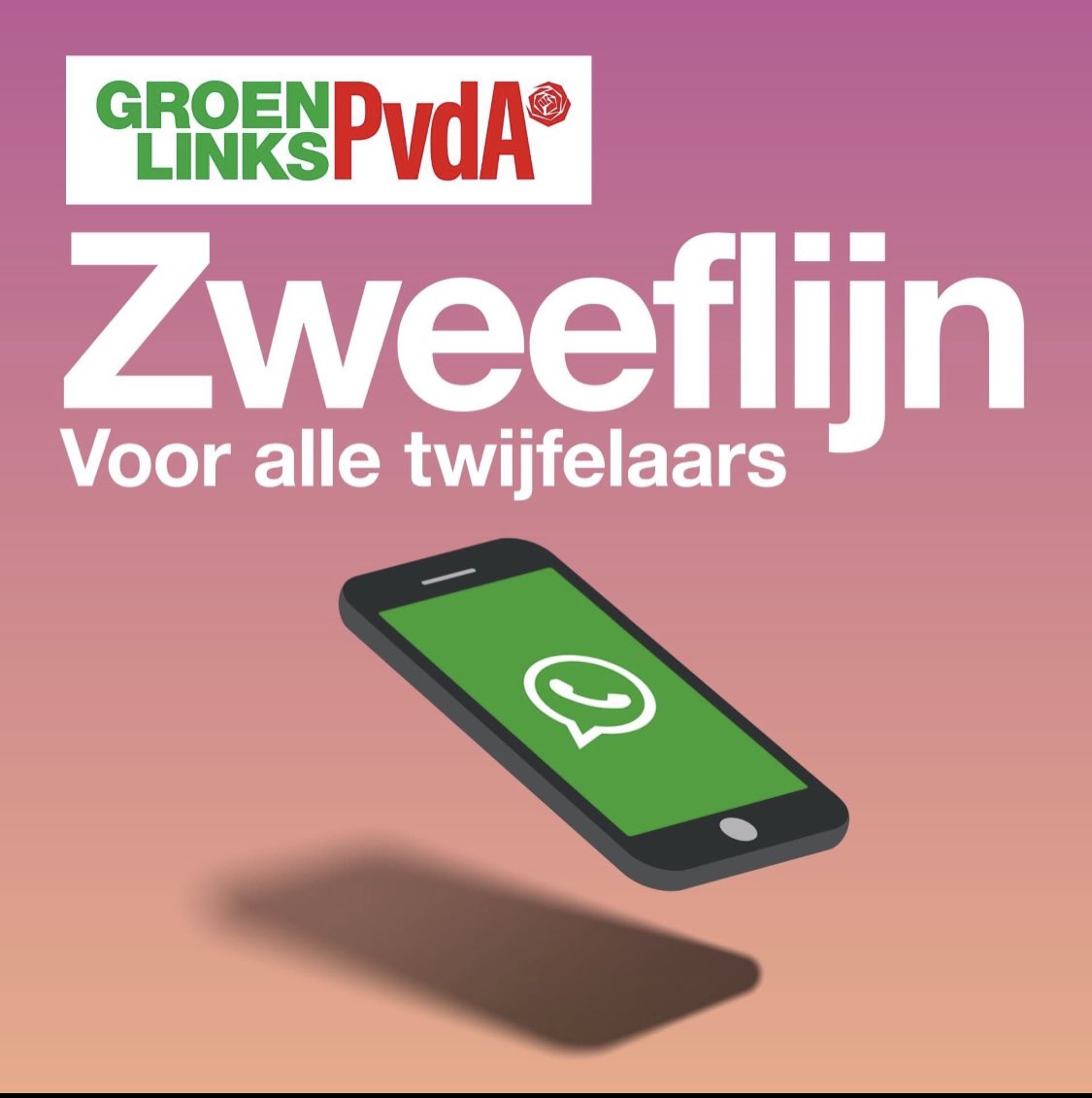 Twijfel je nog over je stem? Heb je een vraag over onze plannen? Ben jij een Zwevende Kiezer™?  Onze Zweeflijn biedt uitkomst!

Van 's ochtends vroeg tot 's avonds laat zit ons team voor je klaar om al je vragen te beantwoorden. Stuur ons een appje:   👉 wa.me/31651806132