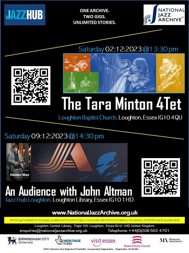 Don't forget - we have TWO special gigs coming up to close the year out! 'An audience with John Altman', as well as 'The Tara Minton Quartet'. We'd love to see you there! Tickets here buff.ly/46SKMDo