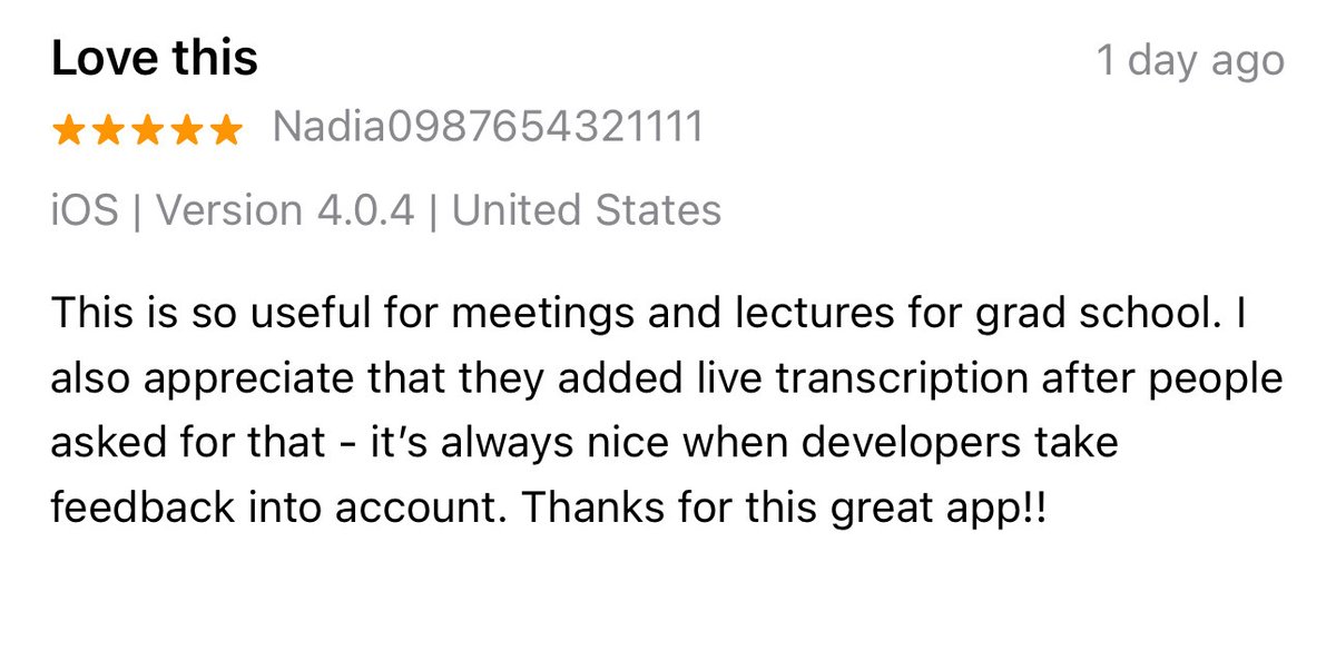 As a developer building <a href="/EverythingNoted/">Noted.</a> from zero, it means so much to us in receiving reviews like this. Every little star ⭐️counts!