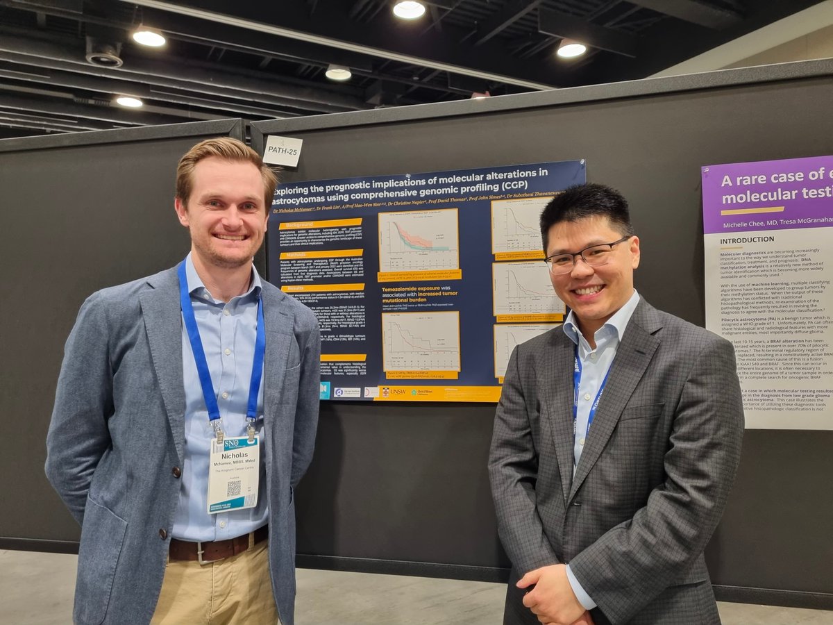 The Kinghorn Cancer Centre (@kinghorncancer) on Twitter photo The prognosis for brain tumours has always been difficult to define. Today, @HaoWenSim & <a href="/nedmcnamee/">Ned McNamee</a> present research at <a href="/NeuroOnc/">SNO</a> on how comprehensive genomic profiling can assist in this astrocytoma prognostication. <a href="/Subo81495328/">Subo</a> <a href="/GarvanInstitute/">Garvan Institute of Medical Research</a> @SVHSydney #OncTwitter The prognosis for brain tumours has always been difficult to define. Today, @HaoWenSim & <a href="/nedmcnamee/">Ned McNamee</a> present research at <a href="/NeuroOnc/">SNO</a> on how comprehensive genomic profiling can assist in this astrocytoma prognostication. <a href="/Subo81495328/">Subo</a> <a href="/GarvanInstitute/">Garvan Institute of Medical Research</a> @SVHSydney #OncTwitter