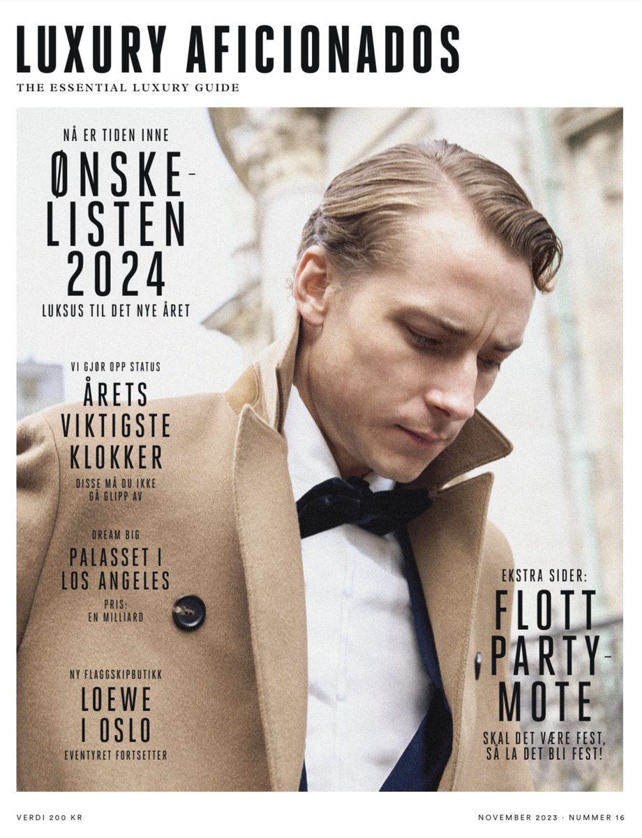 Julenummeret er ute nå ✨ Norges mest eksklusive julegaveguide + vi har besøkt den nye flaggskipbutikken til Loewe i Oslo. Vi tar for oss årets viktigste ⌚️⏰og ikke minst så gir vi deg oppskriften på nyttårs-🍸 Les magasinet i sin helhet her: luxuryaficionados.com/virtuelt-magas…
