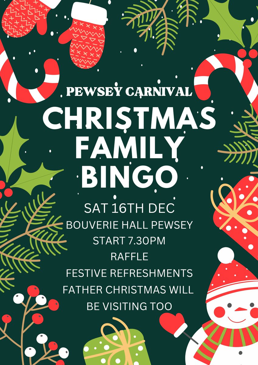 Christmas Events are coming 📷
If anyone wishes to donate prizes. Please drop them into Cossors Shop clearly labelled for carnival Christmas events or if you are a business wishing to donate a voucher please email chairman@pewsey-carnival.org.uk