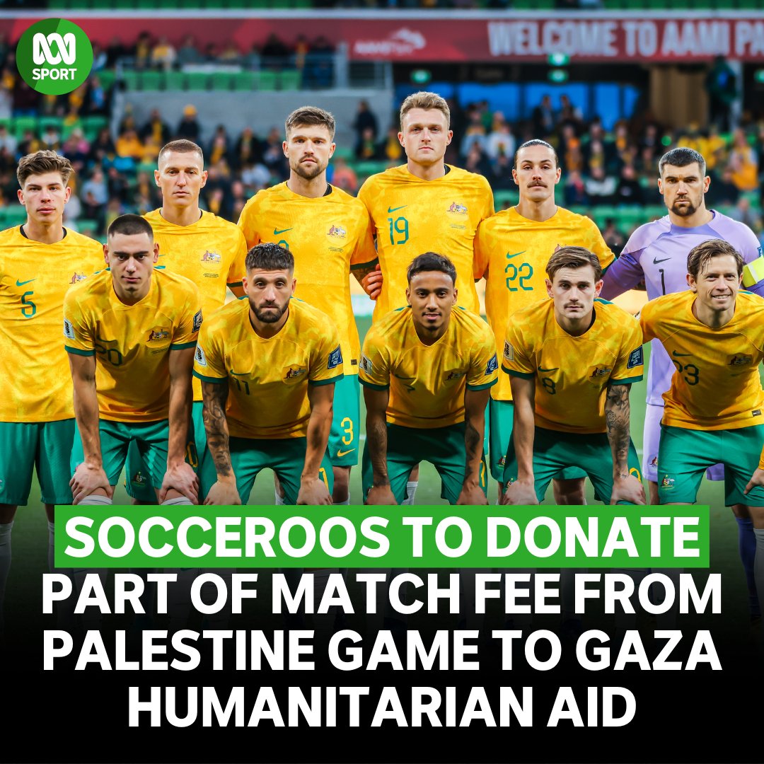 ⚽🇦🇺 A player-led effort with Football Australia matching the players' donation, the Socceroos will donate a portion of their match fees from their World Cup qualifier against Palestine towards humanitarian causes in Gaza. Read more: ab.co/3umlbUW