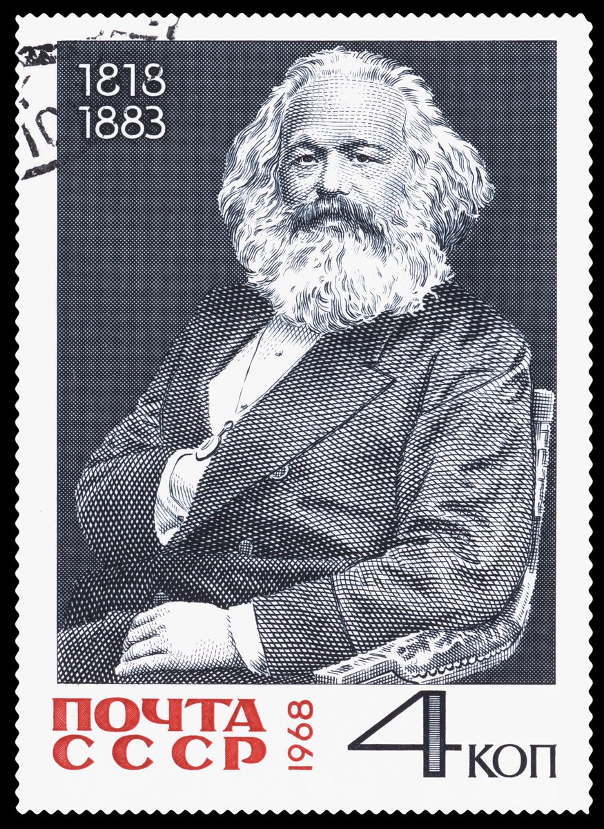 Sovyetler Birliği'nde Karl Marx anısına basılan posta pulu, 1968.