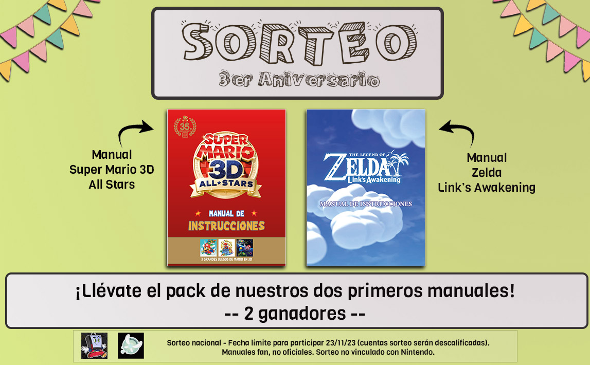 Kurusonna's tweet image. 🌟NUEVO SORTEO🌟

Hace 3 años empezamos el proyecto de traer de vuelta los manuales de instrucciones.
Hoy os traemos un sorteo para conmemorar ese día.

Gana un manual de Mario 3D All Stars y Zelda Link's Awakening

✅Sigue a @Retro_Game_Shop y @Kurusonna 
✅Haz RT🔁

🗓️23/11 🍀
