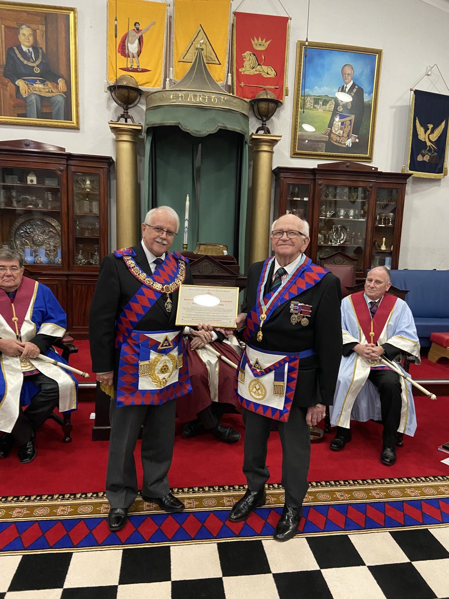 What a great evening at Semper Fidelis Chapter escorting the MEGS and Provincial team. A great installation, E Comp Hume presented with his 50 year certificate. Ballot for 3 joining members and 3 exaltees. Enjoy your busy year.