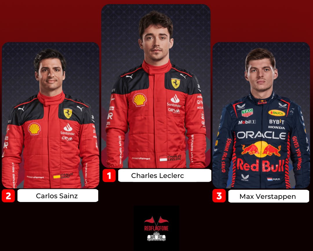 redflagf1_'s tweet photo. 🏆 Charles ‘POLE’clerc! 
🥈 Carlos Sainz! 
🥉 Max Verstappen! 

#F1 #LasVegasGP https://t.co/RasBbL3o8P