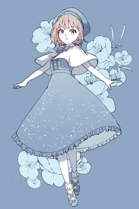 最近のお絵描き1/2→原神妄想私服絵3/4→友人のファッションガールズモードアバターお絵描き 