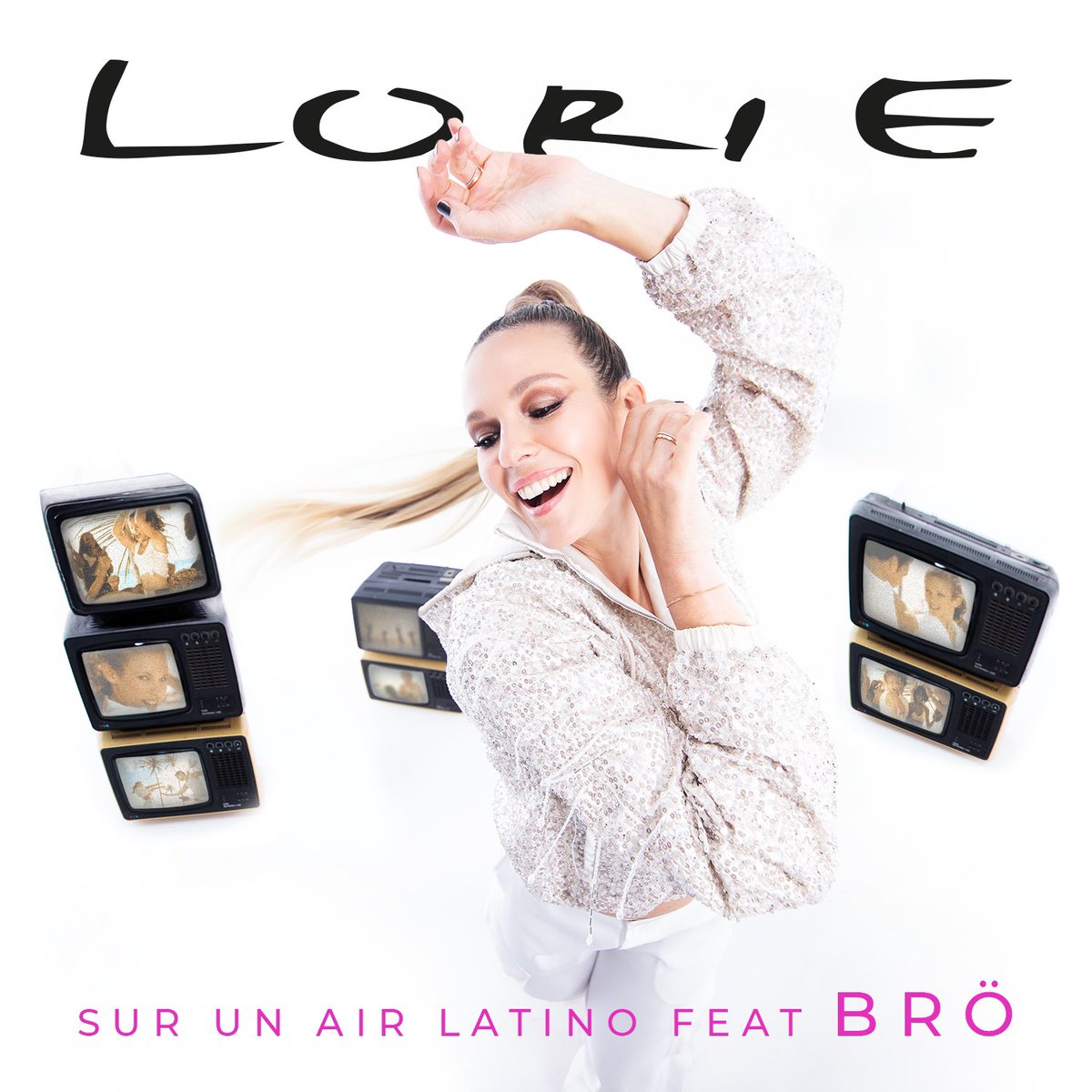 LoriePester's tweet photo. Voici la pochette du nouveau single « Sur un air latino (2023) - feat Brö ». 
Le titre sort lundi !!!  
J’ai hâte d’avoir vos retours !!! 
Si vous voulez être dans les premiers à l’écouter lundi, PRESAVE en cliquant sur le lien dans ma bio. 
A lundi !! 
🌈 https://t.co/FqoXYsBnA0