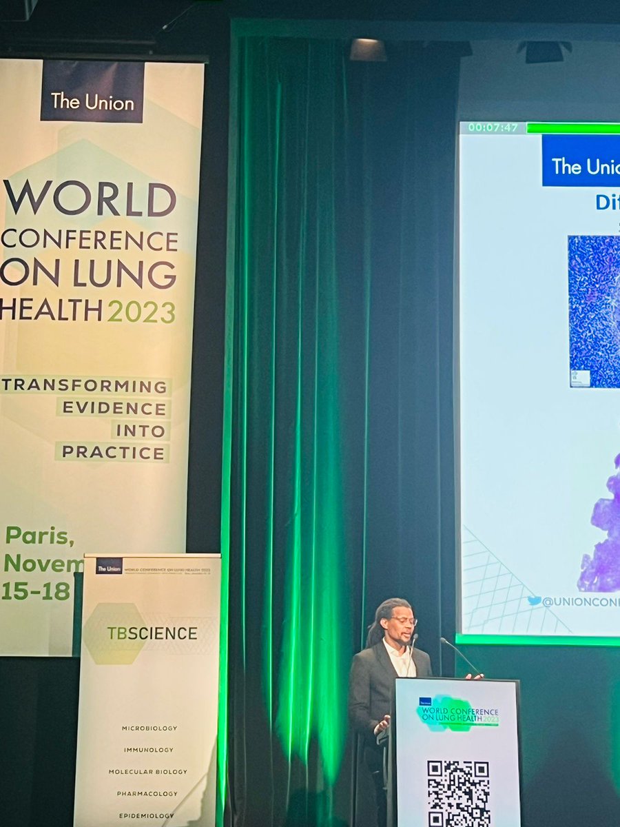 mohlopheni's tweet photo. Presenting our work at this year's World Conference on Lung Health (Union) in Paris. Just spoke about New pathways to target for development of TB HDTs. Thanks to the organizers for the invite. #UNIONCONF #TBSCIENCE @AHRI_News @MRCza @wellcometrust @UCLInfectImm @uclmedsci https://t.co/e0HtPDddS6