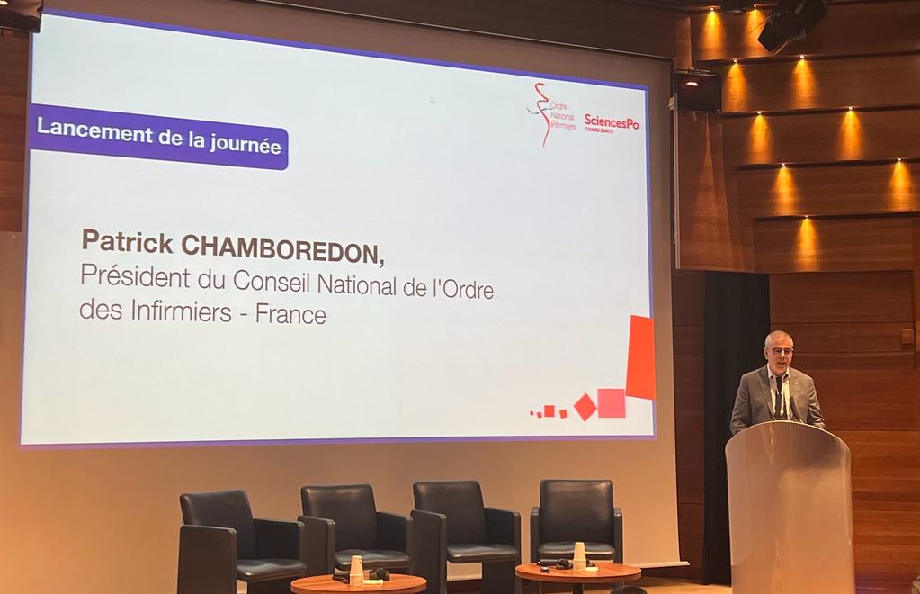 OrdreInfirmiers's tweet photo. Pour Patrick Chamboredon, Président de l’@OrdreInfirmiers : «Partout dans le monde, le vieillissement de la population &amp; les défis en matière de #santé publique soulèvent plus que jamais la question de l’adéquation entre l’offre de soins #infirmiers &amp; les besoins des personnes.» https://t.co/LY24ID8fFb