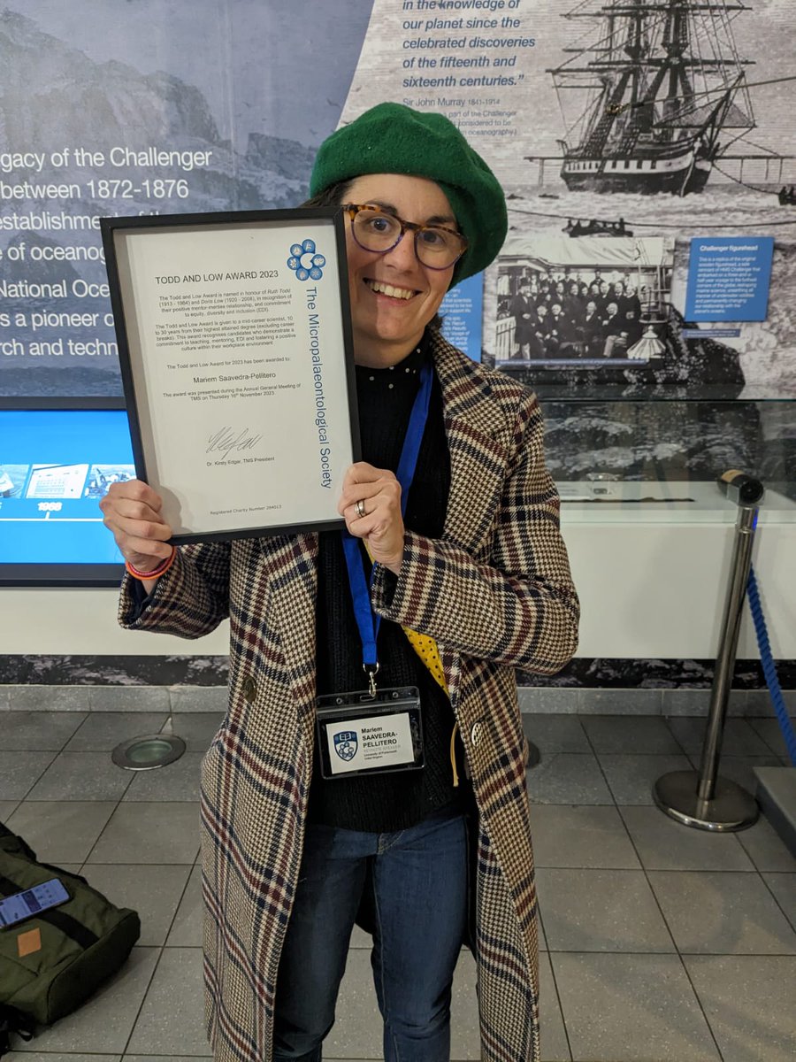 Dr Mariem Saavedra-Pellitero 🔬 (@mariemsaavedra) on Twitter photo Thrilled by receiving the <a href="/MicropalaeoSoc/">The Micropalaeontological Society (TMSoc)</a> Todd and Low award 2023, in recognition of my commitment to teaching, mentoring, EDI and + culture at my workplace. Thanks to my nominators ❤️ & the organisers (<a href="/alexauderset/">Alexandra Auderset</a> et al.) of this wonderful conference at <a href="/NOCnews/">National Oceanography Centre</a> <a href="/UOP_SEGG/">SEGG, University of Portsmouth</a> Thrilled by receiving the <a href="/MicropalaeoSoc/">The Micropalaeontological Society (TMSoc)</a> Todd and Low award 2023, in recognition of my commitment to teaching, mentoring, EDI and + culture at my workplace. Thanks to my nominators ❤️ & the organisers (<a href="/alexauderset/">Alexandra Auderset</a> et al.) of this wonderful conference at <a href="/NOCnews/">National Oceanography Centre</a> <a href="/UOP_SEGG/">SEGG, University of Portsmouth</a>