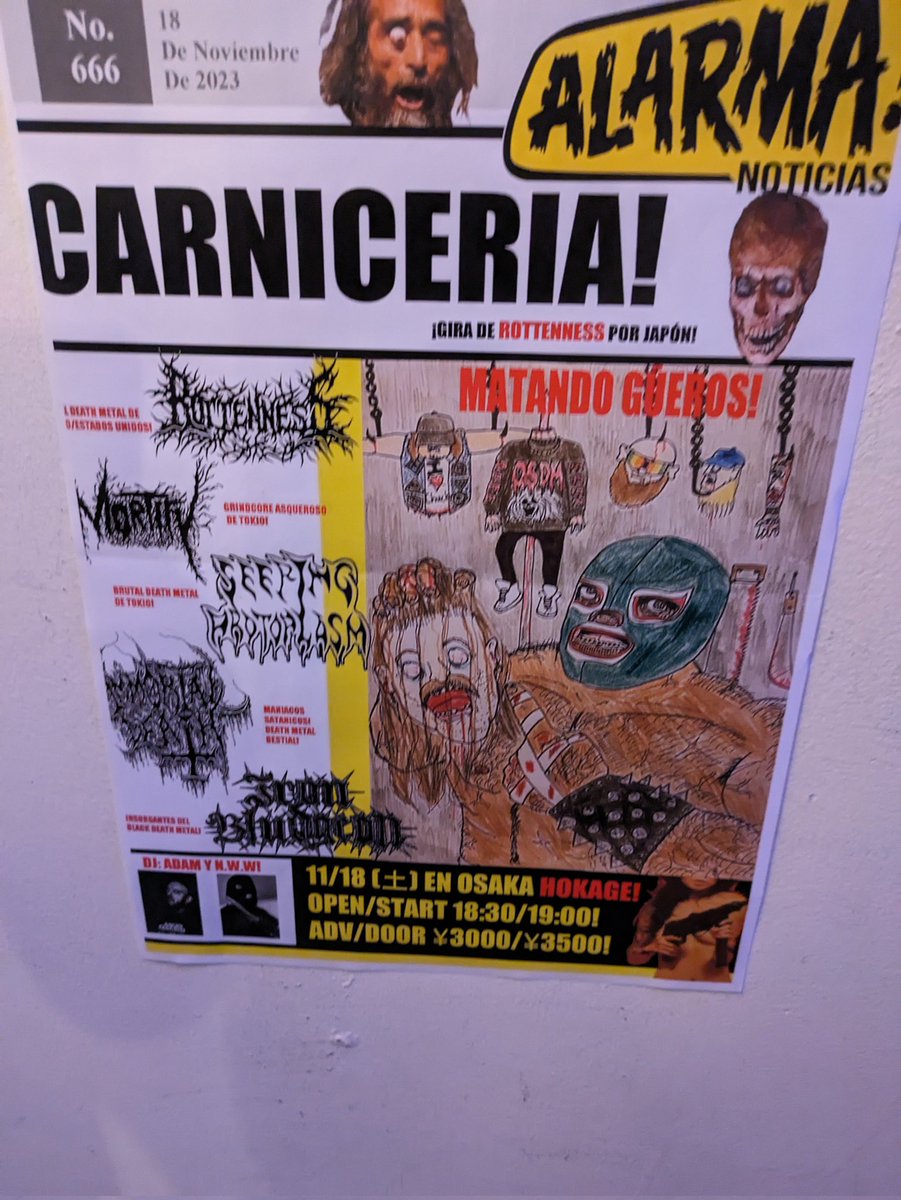 sxpxdeathmetal's tweet photo. Tonight... #rottenness #mortify #immortaldeath #ironbludgeon #seepingprotoplasm https://t.co/gGcI3jFcCK
