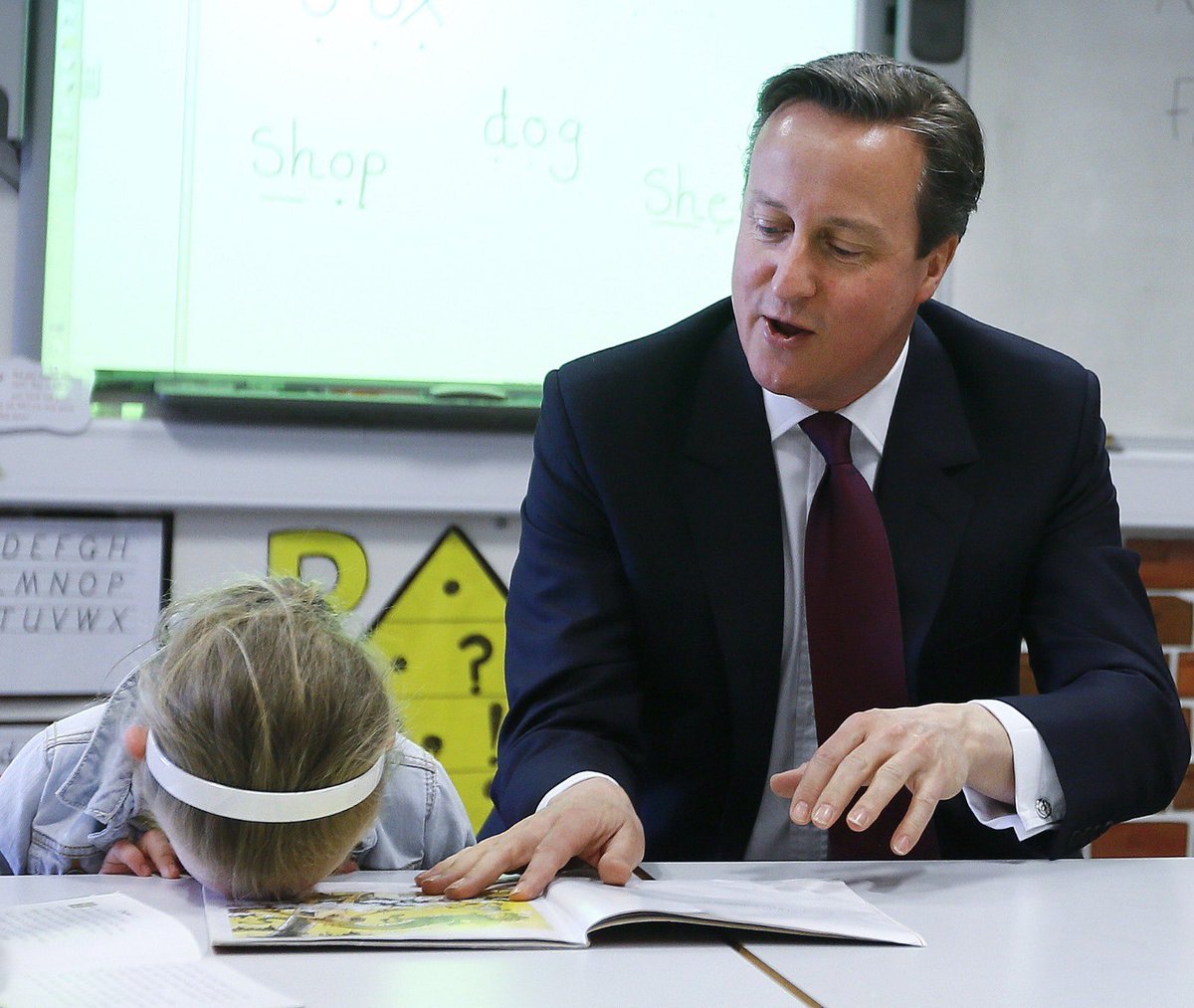 Poor child just being told he is back in the gov.