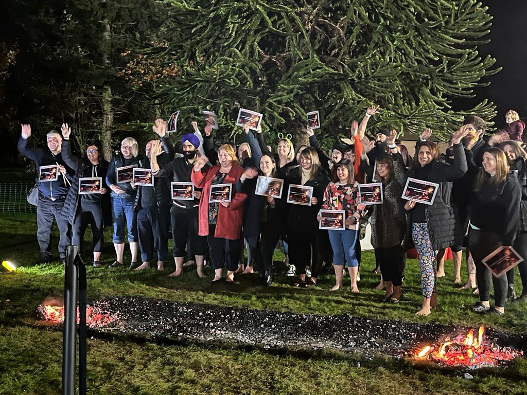 Thank you to Leicester charity for arranging the fire🔥 walk last night in the secret garden. An amazing night with lots of fun #firewalk #oneteam #havefun