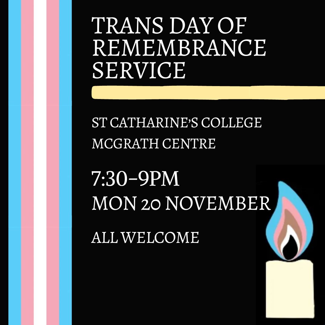 St Catharine's College (@catz_cambridge) on Twitter photo Our student reps have teamed up with <a href="/cambridgesulgbt/">Cambridge University LGBT+</a> to host a remembrance service for Transgender Day of Remembrance on Monday 20 November. Everyone is welcome and you can find out more at instagram.com/p/Czcu1vvopRN <a href="/yourcambridgesu/">Cambridge SU</a> <a href="/cambridgelgbt/">University of Cambridge LGBTQ+ Network</a> Our student reps have teamed up with <a href="/cambridgesulgbt/">Cambridge University LGBT+</a> to host a remembrance service for Transgender Day of Remembrance on Monday 20 November. Everyone is welcome and you can find out more at instagram.com/p/Czcu1vvopRN <a href="/yourcambridgesu/">Cambridge SU</a> <a href="/cambridgelgbt/">University of Cambridge LGBTQ+ Network</a>
