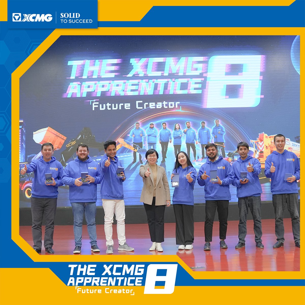 XCMGGroup's tweet photo. We reflected on our journey at XCMG Apprentice Season 8's culmination.
Li Ge, Director of XCMG Global Branding, shared inspiring words, aligning with our commitment to internationalization, customer care, philanthropy, and global industry sustainability. #XCMGapprenticeS8 https://t.co/qzIAp2ra36