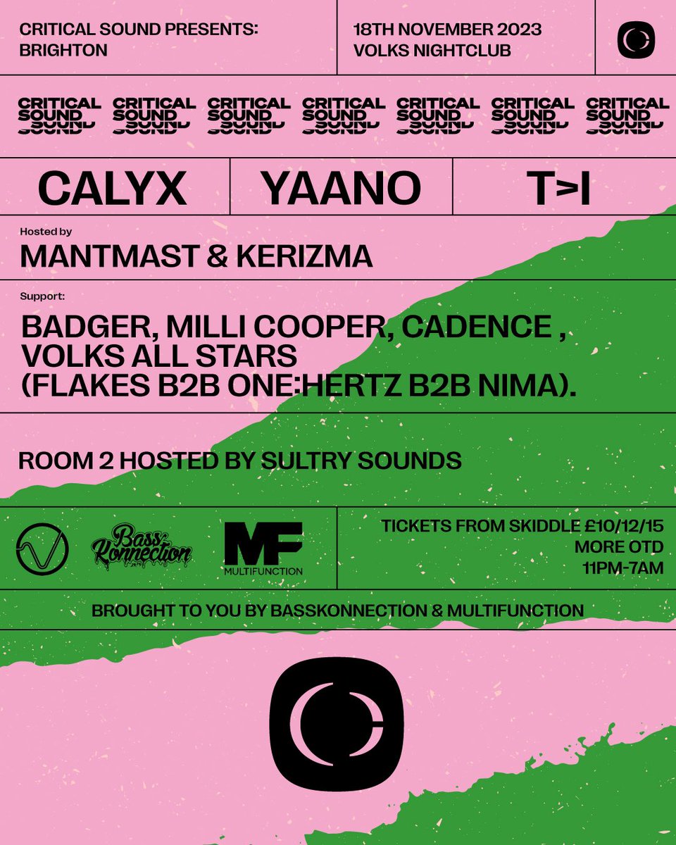 CriticalMusic's tweet image. Tonight #CriticalSound hits Brighton

Last tickets skiddle.com/whats-on/Brigh…