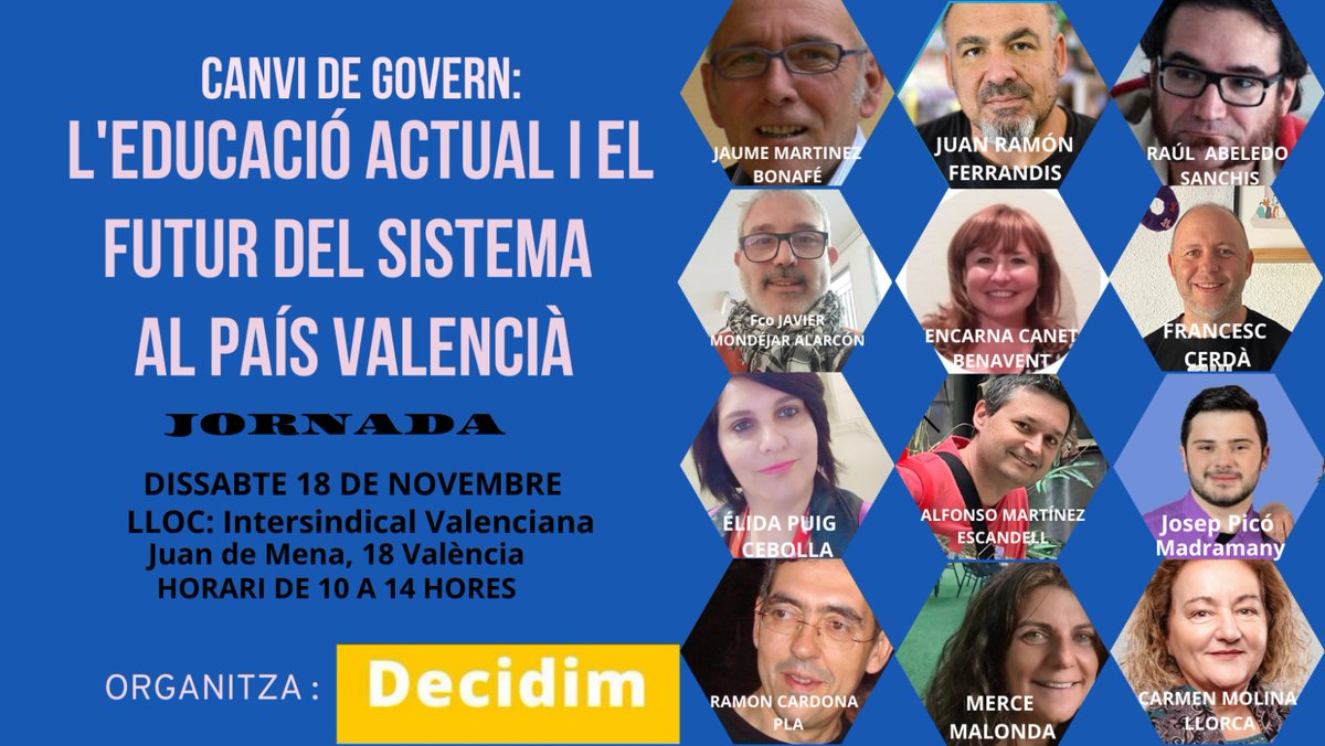 Començant la jornada sobre l'educació i el futur del sistema al País Valencià, organitzada per Decidim, a la seu d'<a href="/IntersindicalV/">Intersindical_Valen</a>