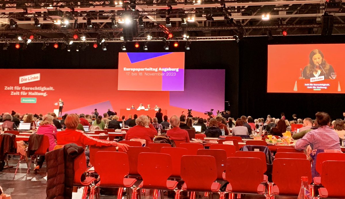 Stärkster Applaus auf #linkebpt für Parteichefin Wissler, als sie das Asylrecht verteidigt „Es ist Zeit für Haltung und Rückgrat“