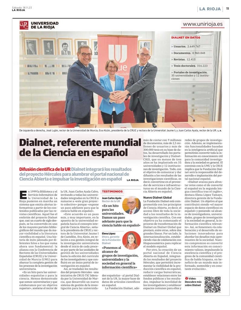 dialnet's tweet photo. Mucho trabajo y sobre todo mucha ilusión para el camino que nos espera. ¡Vamos a por ello! #DialnetGlobal
📰 "Dialnet, referente mundial de la Ciencia en español" https://t.co/1o7g6kIaSw