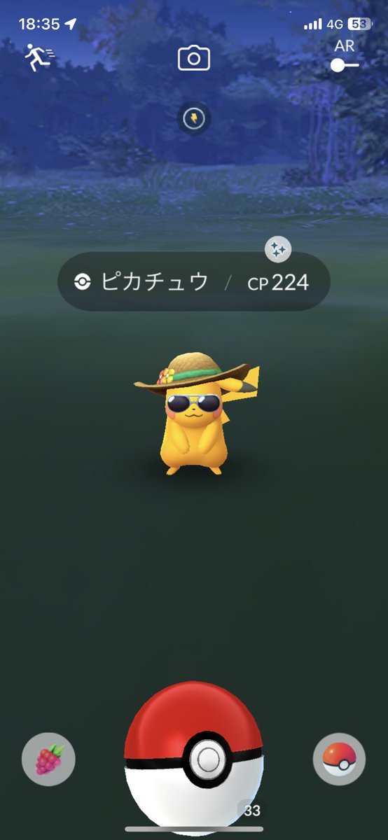 natunokabo's tweet photo. 声出た。

装飾着いたピカチュウのエンカウント率高い✨✨
なお、通常色違いは持ってない😂😂

#ポケモンGO #色違い https://t.co/vwe4wAuKMO
